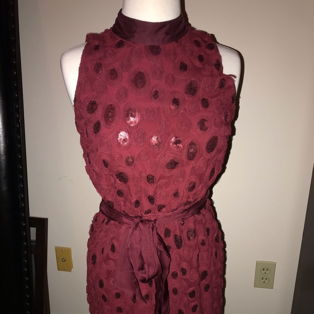 Anthropology silk and sequin dress.